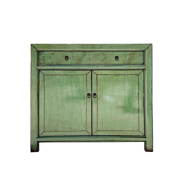 Oriental Distressed Light Moss Green Credenza Foyer Table Cabinet cs6134E 