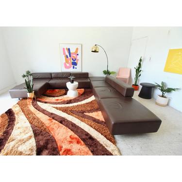 Harvey Probber Leather Cubo Vintage Sectional Sofa
