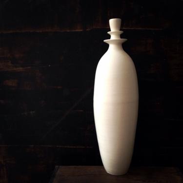 Reserved For CathGatto82- one 20&amp;quot; tall double flanged teardrop vase glazed in matte white by sarapaloma pottery 