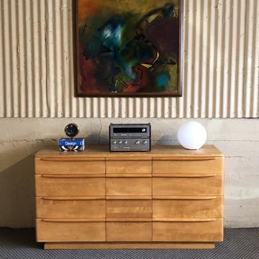 Mid Century Solid Maple Dresser By Haywood Wakefie