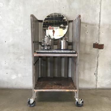 Vintage Metal Industrial Cart / Bar