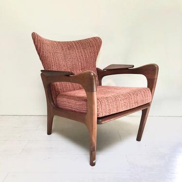 Original Mid-Century Modern Adrian Pearsall Low Wing Chair for Craft Associates 