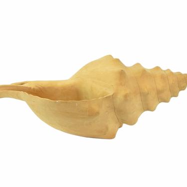 Large Vintage Carved Wood Conch Shell Seashell Sculpture 