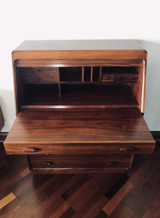Dyrlund Rosewood Secretary Desk with Tambour Front 