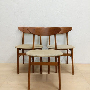 Set of 3 Vintage Danish Modern Dining Farstrup Chairs 