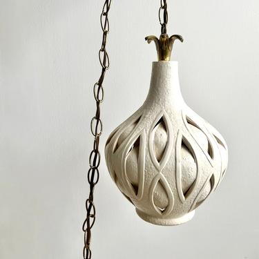 Vintage Mid Century Ceramic Swag Lamp