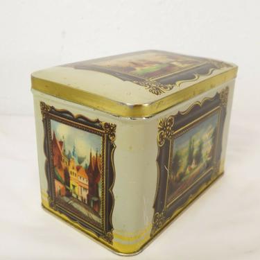 Antique HUNTLEY &amp; PALMERS BISCUIT TIN BOX Victorian FRAMED ART PAINTING Cookie