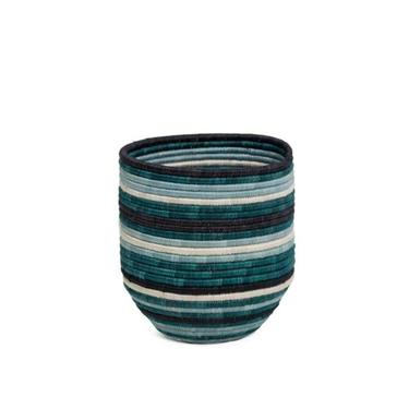 Teal & Black Striped Dunia Vase