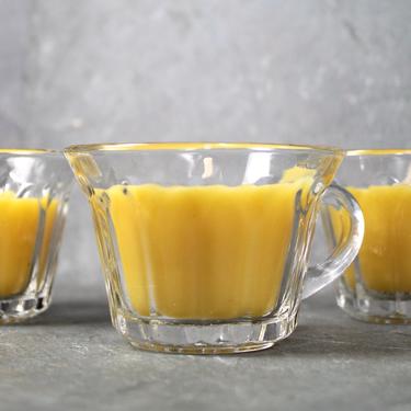 Pure Beeswax Hand Poured Candles - Set of 3 Up-Cycled Punch Cup Transformed to Classic Candle 
