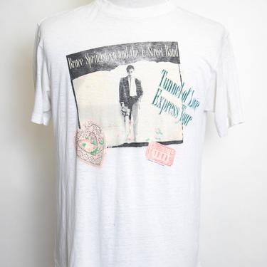 Vintage T-Shirt Bruce Springsteen 1980s Rock Thin Tee Medium 