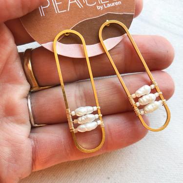 Pearl ladder earrings