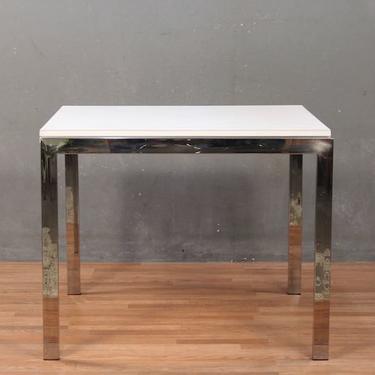 Mod Chrome &amp; Laminate Expanding Dining Table – ONLINE ONLY