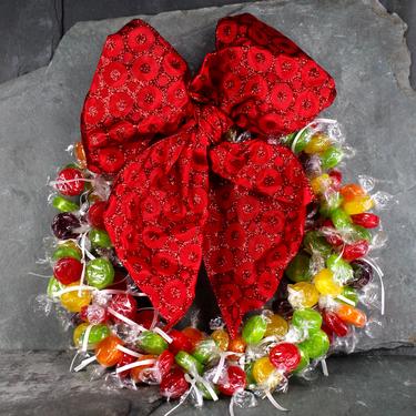 Christmas Candy Wreath - Holiday Hard Candy Wreath on Reusable Vintage Wire Wreath Form  | FREE SHIPPING 