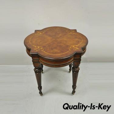Ethan Allen Italian Mediterranean Style Marquetry Inlay Accent Side Center Table