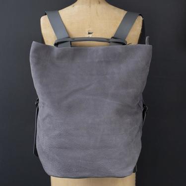 Nubuck Grey Leather Tesris Backpack