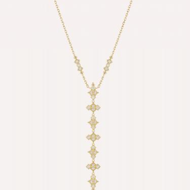 Glitter Long Necklace - Yellow Gold