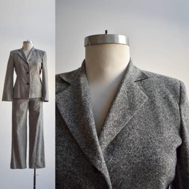 1990s Gray Wool 2pc Womens Suit 