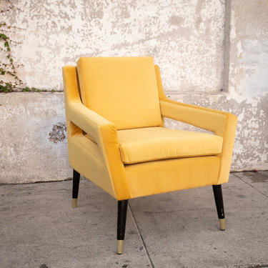 Yellow Vintage Reupholstered Chair