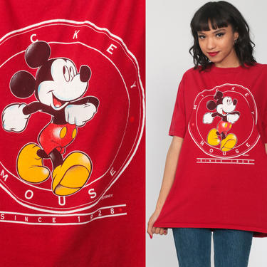 90s Mickey Mouse TShirt -- Mickey Unlimited Shirt Walt Disney Shirt 1990s Graphic Cartoon T Shirt Vintage Retro Tee Red Extra Large xl 