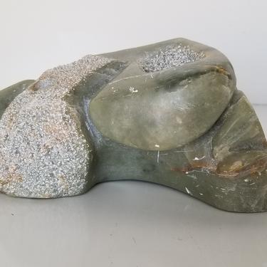 1980s Free Form Abstract Green Marble Sculpture. 