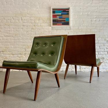 Mid Century MODERN SCOOP Lounge Chairs by Carter Brothers, a Pair 