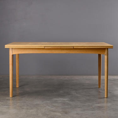 Mid Century Dining Table Expanding Danish Modern Oak 