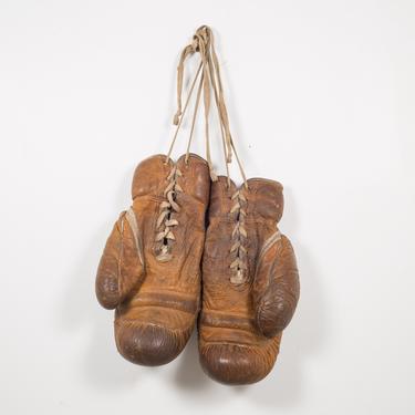 A.A.U. Leather and Horse Hair Boxing Gloves c. 1940
