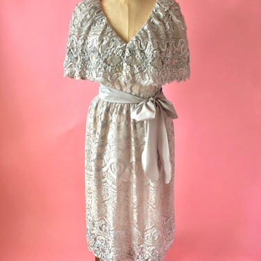 Vintage Dress / Lace Dress / 1980s Myles Morton for the Warrens Dress 
