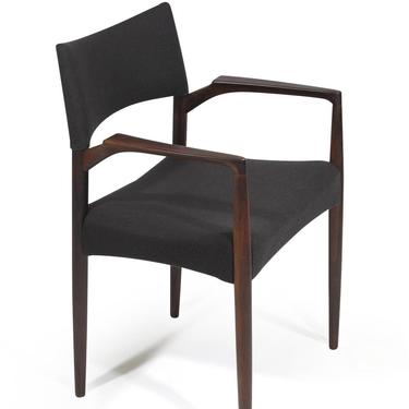 Aksel Bender Madsen Dining Arm Chair in Rosewood and Grey Wool