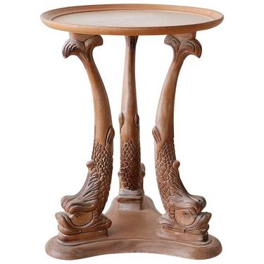 Venetian Carved Grotto Drinks Table with Dolphins by ErinLaneEstate