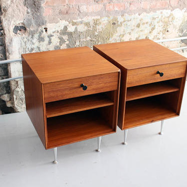 Pair of Teak Thin Edge Night Stands by George Nelson for Herman Miller