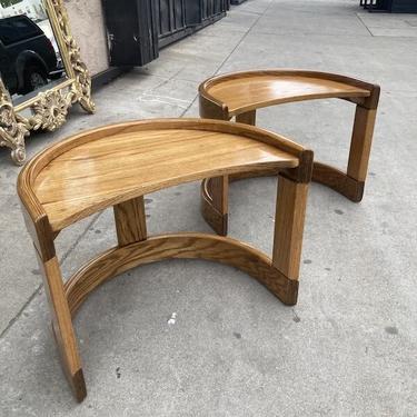 Crescent Moon or Croissant | Pair of 1980s Modern Side Tables