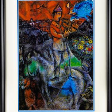 Mid Century Marc Chagall 1977 Framed Lithograph - mcm 