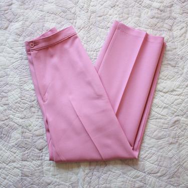 70s Levis Pink Polyester Trousers Size S / M 