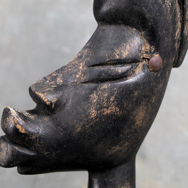 Hand-Carved African Folk Art - African Traditional Wooden Sculpture - Striking, Vintage Tribal Art | FREE SHIPPING 
