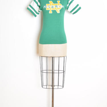 vintage 80s tee Notre Dame green Irish single stitch Champion shirt top XS track 