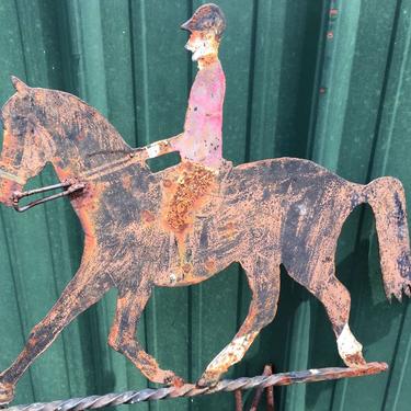SOLD. Primitive Horse & Rider Weathervane | Equestrian Art/Sculpture | Folk Art