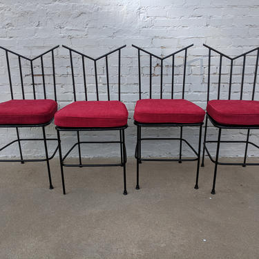 Mid Century Modern Wrought Iron Dining Chairs 