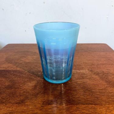 Antique Northwood Glass Opalescent Blue Alaska Tumbler Water/Juice Glass 