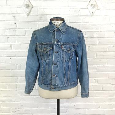 Size M Vintage 1960s Levi’s Big E Type 3 Distressed and Repaired Denim Trucker Jacket 