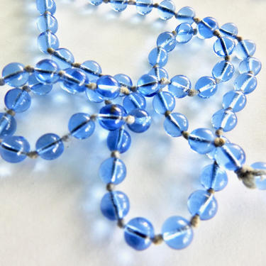 Blue Glass Flapper Necklace 