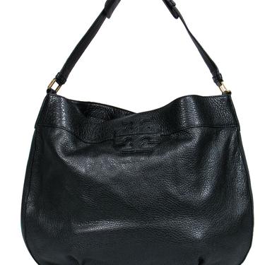 Tory Burch - Black Pebbled Leather Hobo Shoulder Bag