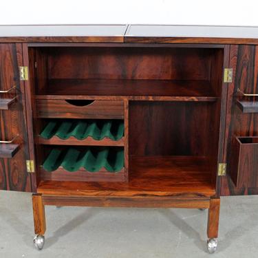 Mid-Century Danish Modern Torbjorn Afdal Mellemstrand Rosewood Bar Cabinet/Cart 