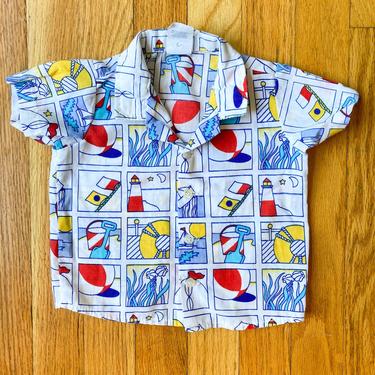 80s Baby Beach Themed Shirt | Baby 12 Months 