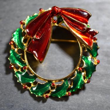 Christmas Wreath Brooch - Holiday Jewelry - Christmas Accessories - Holiday Wreath - Holly Berries - Christmas Jewelry | FREE SHIPPING 