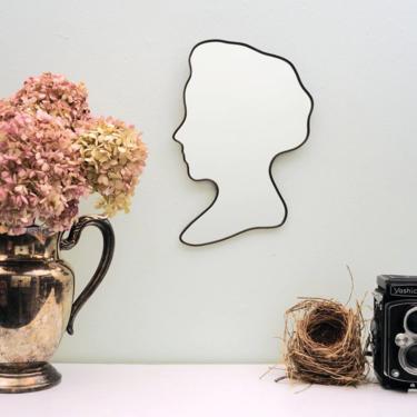 Cameo Bust Mirror / Handmade Wall Mirror Silhouette Outline Custom Female Profile by fluxglass