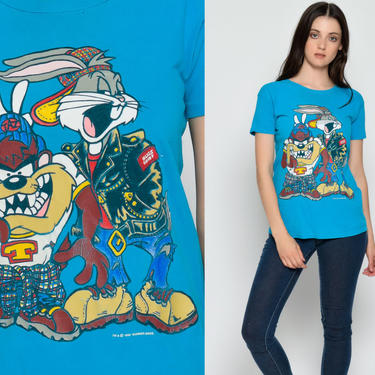 Bugs Bunny Shirt Looney Tunes Shirt Tasmanian Devil TAZ Tshirt Cartoon Grunge 90s Kid Urban Graphic Retro Vintage Tee T Shirt Medium 