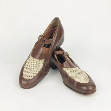Vintage 1960s Pierre Cardin Mens Leather and Cotton Mesh Shoes, Vintage Designer, 1960s 60s, Mod Chic, Size Men's 8, Women's 10 by Mo