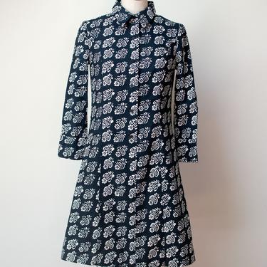 1960s Floral Print Shirt Dress | Marimekko Mini Dress 
