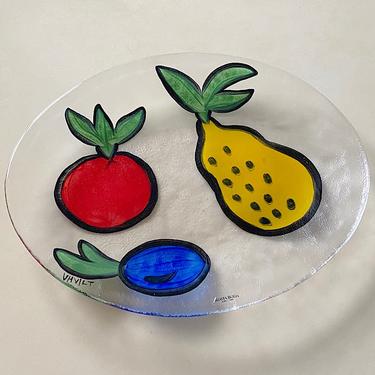 Limoncino Fruits Art Glass Plate